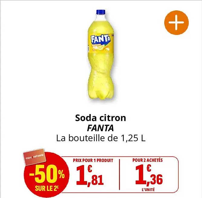 Soda citron FANTA La bouteille de 1,25 L
