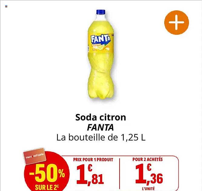 Soda citron FANTA La bouteille de 1,25 L