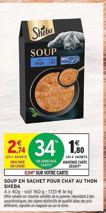 SOUP EN SACHET POUR CHAT AU THON SHEBA