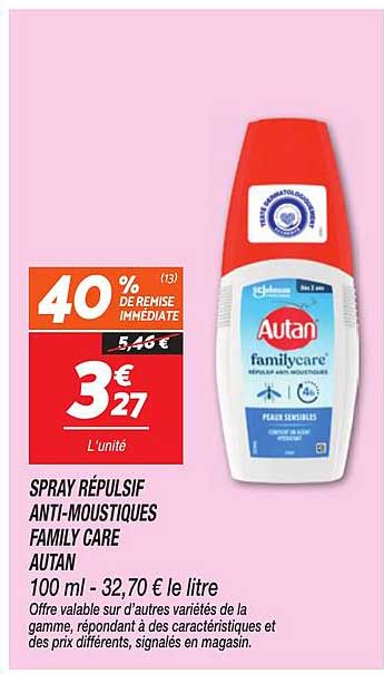 SPRAY RÉPULSIF ANTI-MOUSTIQUES FAMILY CARE AUTAN