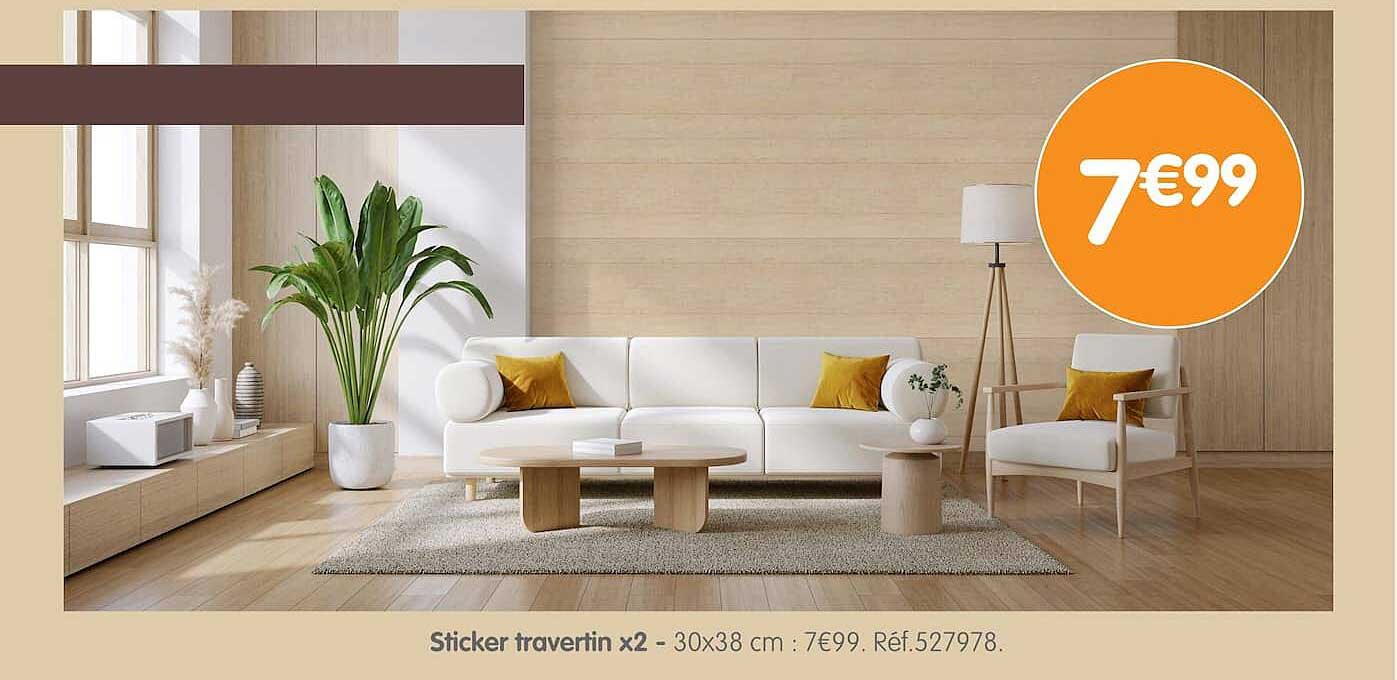 Sticker travertin x2 - 30x38 cm