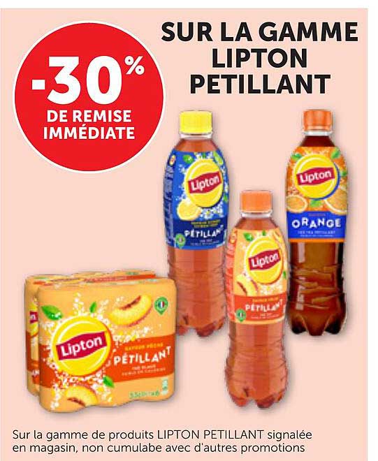 SUR LA GAMME LIPTON PETILLANT