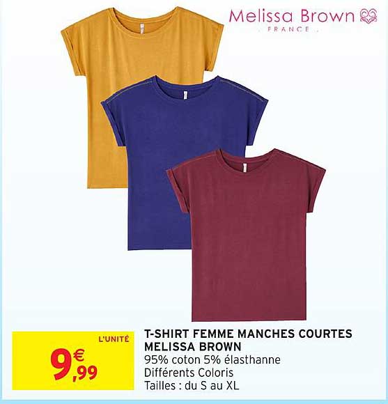 T-SHIRT FEMME MANCHES COURTES MELISSA BROWN