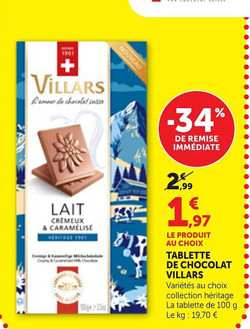 TABLETTE DE CHOCOLAT VILLARS