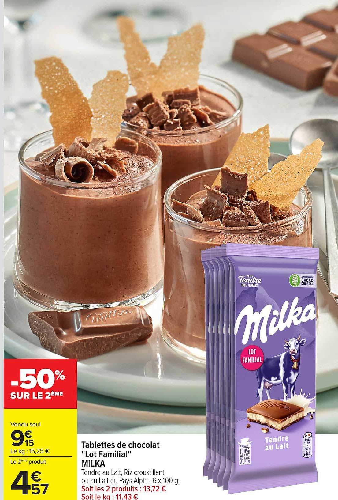 Tablettes de chocolat "Lot Familial" MILKA