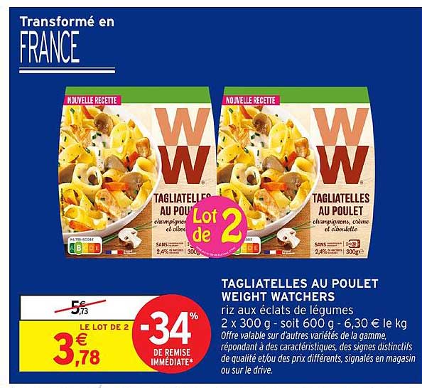 TAGLIATELLES AU POULET WEIGHT WATCHERS