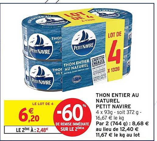 THON ENTIER AU NATUREL PETIT NAVIRE
