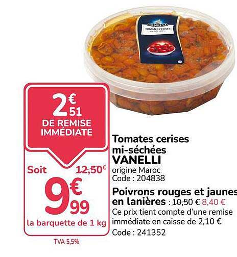 Tomates cerises mi-séchées VANELLI