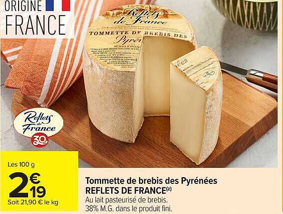 Tomette de brebis des Pyrénées REFLETS DE FRANCE