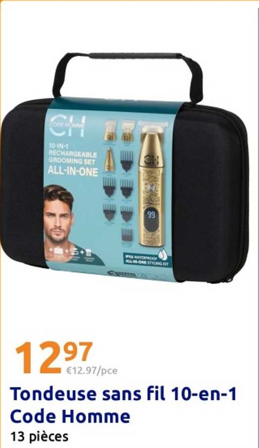 Tondeuse sans fil 10-en-1 Code Homme