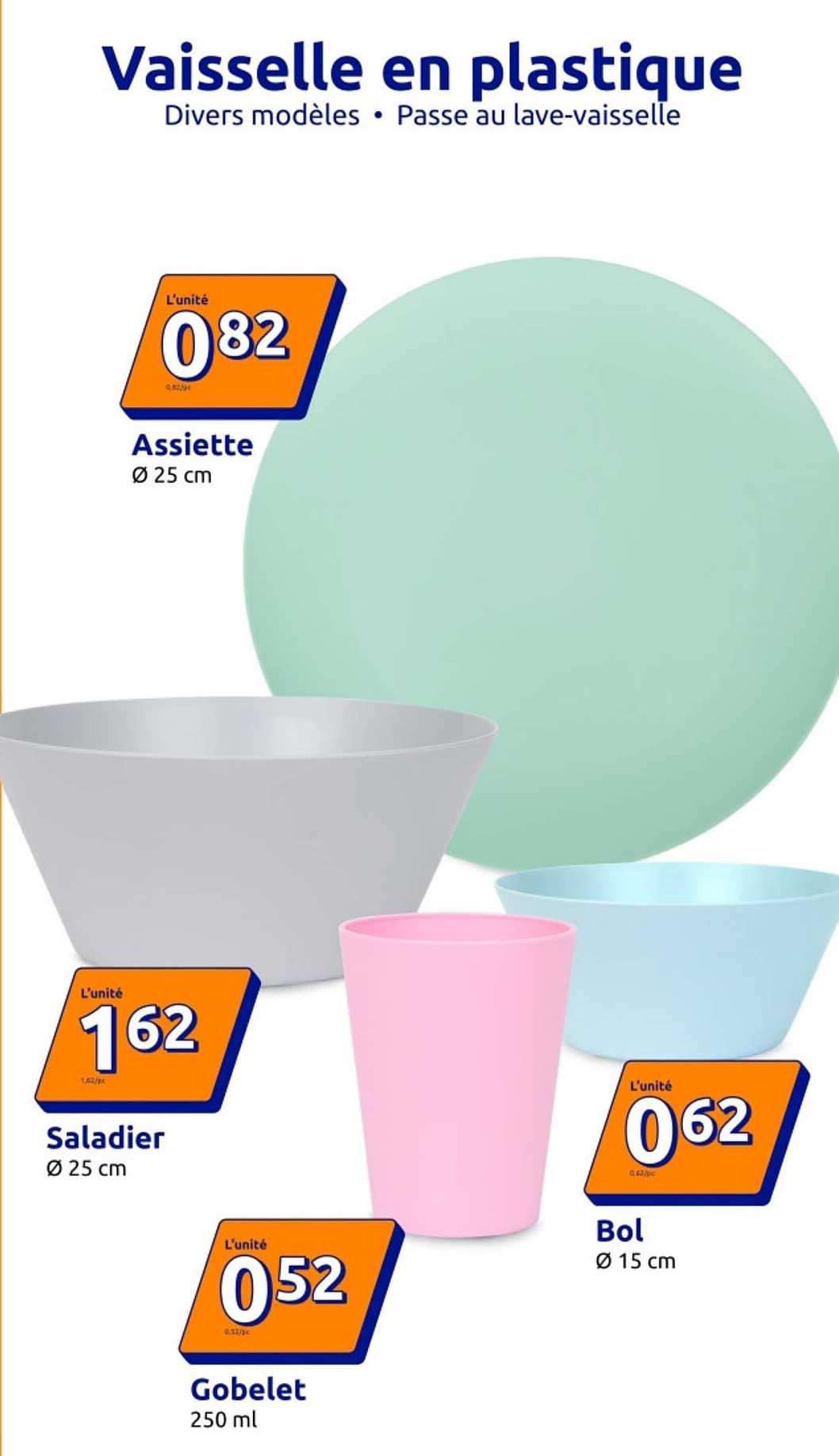 Vaisselle en plastique