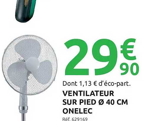 VENTILATEUR SUR PIED Ø 40 CM ONELEC
