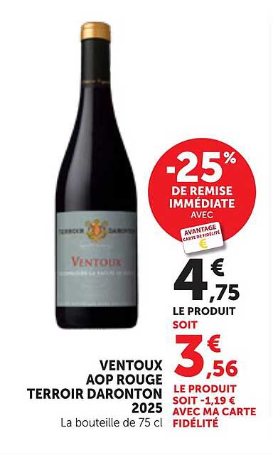 VENTOUX AOP ROUGE TERROIR D'ARONTON 2025