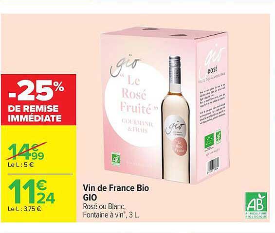 Vin de France Bio GIO