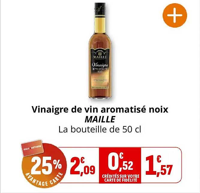 Vinaigre de vin aromatisé noix MAILLE La bouteille de 50 cl
