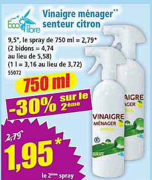 Vinaigre ménager** senteur citron