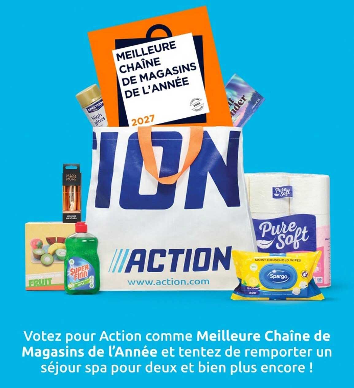 Votez pour Action comme Meilleure Chaîne de Magasins de l’Année et tentez de remporter un séjour spa pour deux et bien plus encore !