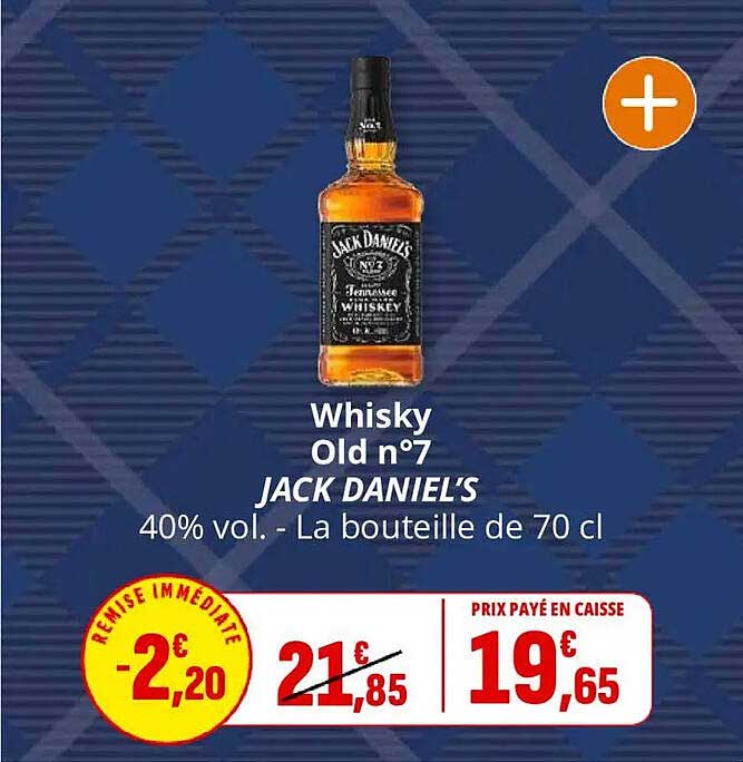 Whisky Old n°7 JACK DANIEL’S 40% vol. - La bouteille de 70 cl