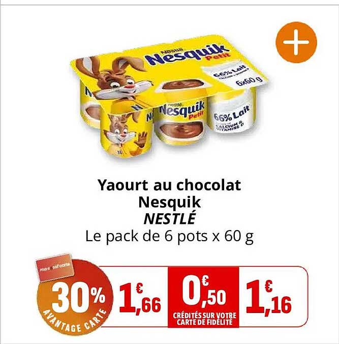 Yaourt au chocolat Nesquik NESTLÉ