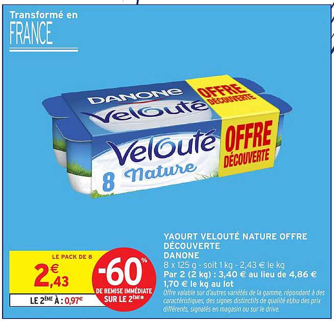 YAOURT VELOUTÉ NATURE OFFRE DÉCOUVERTE DANONE
