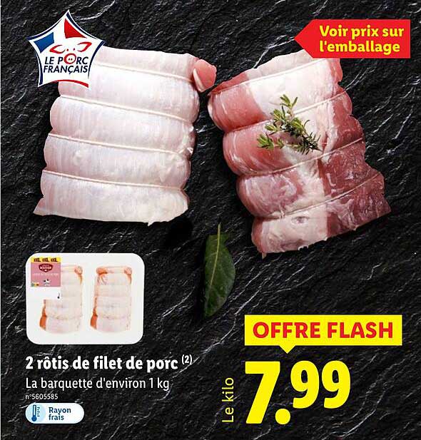 2 rôtis de filet de porc