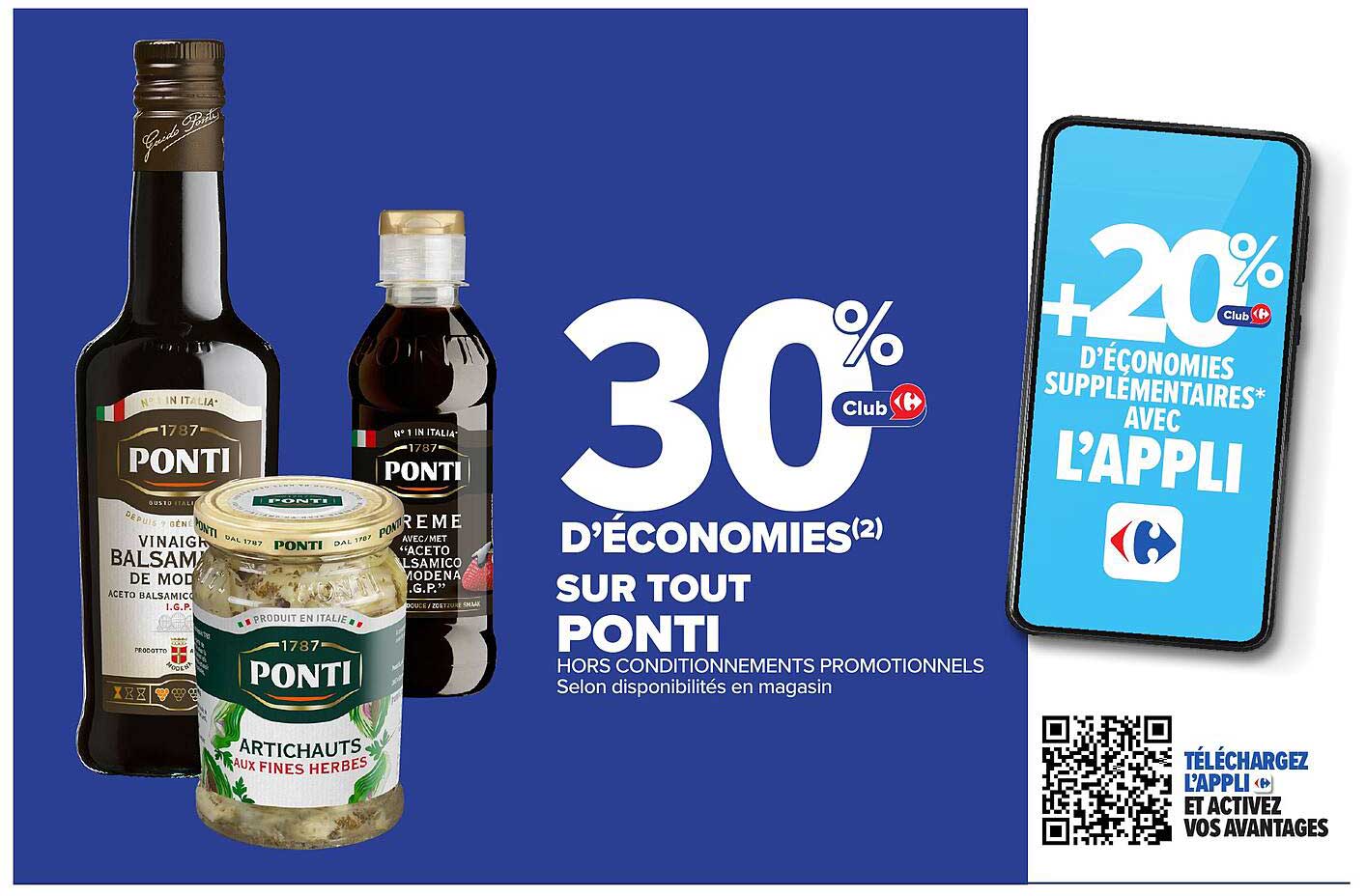 30% D'ÉCONOMIES SUR TOUT PONTI