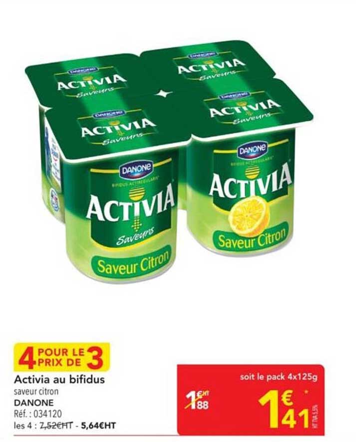 Activia au bifidus saveur citron