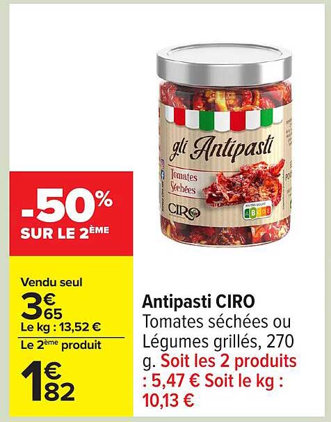 Antipasti CIRO - Tomates séchées ou Légumes grillés, 270 g