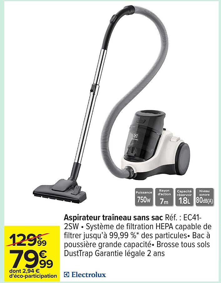 Aspirateur traîneau sans sac EC41-2SW