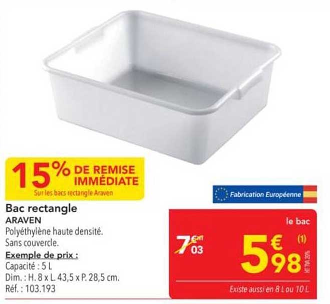 Bac rectangle Araven