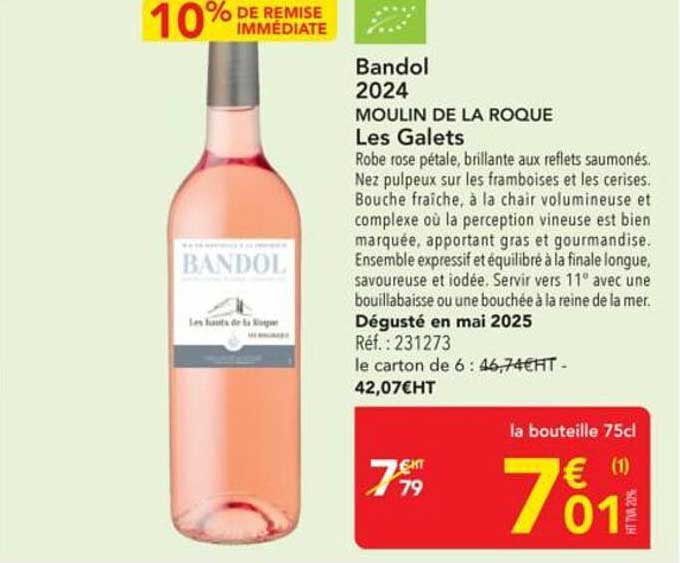 Bandol 2024 MOULIN DE LA ROQUE Les Galets