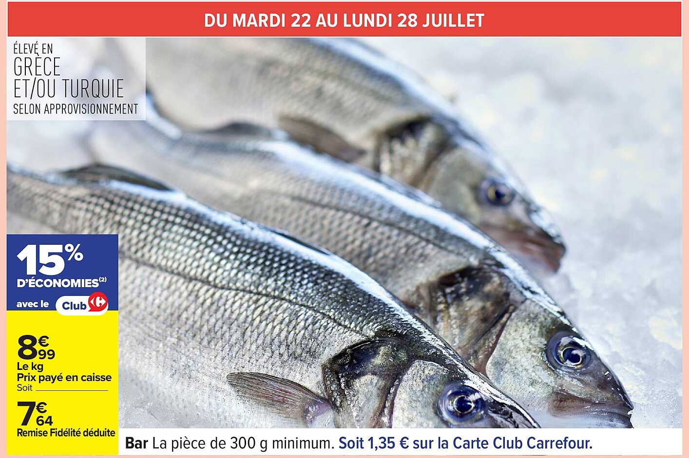 Bar La pièce de 300 g minimum