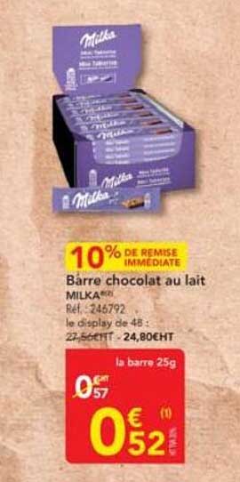 Barre chocolat au lait MILKA
