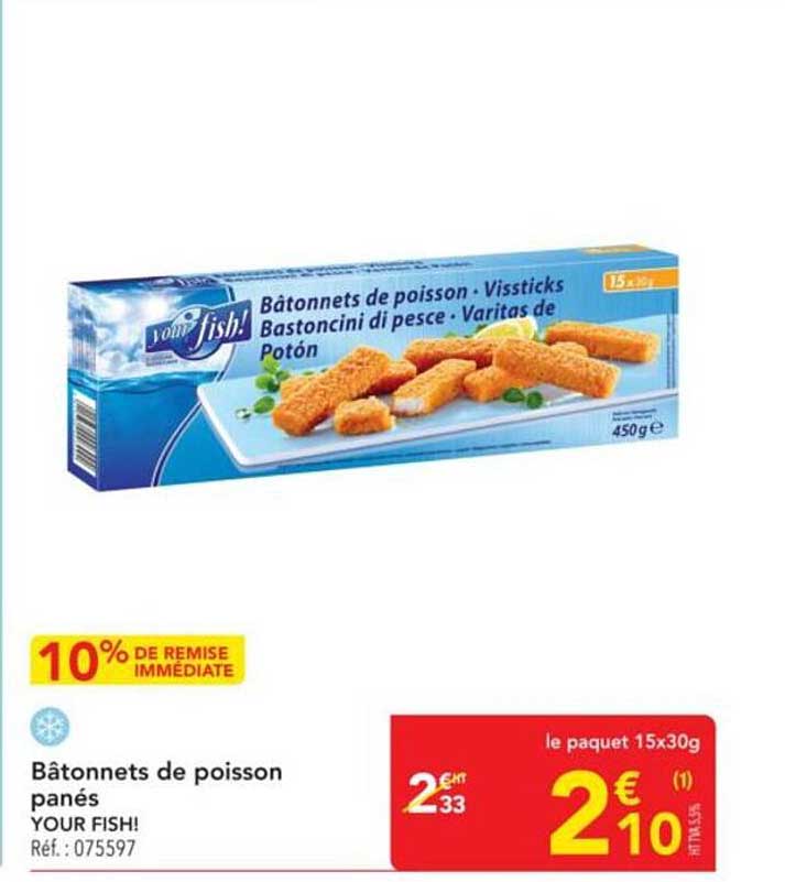 Bâtonnets de poisson panés