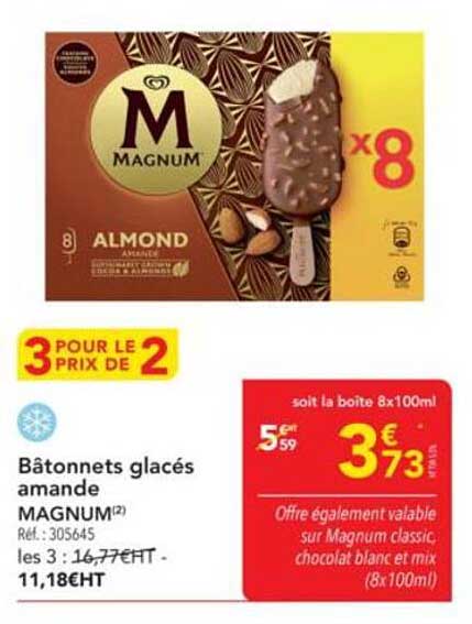 Bâtonnets glacés amande MAGNUM
