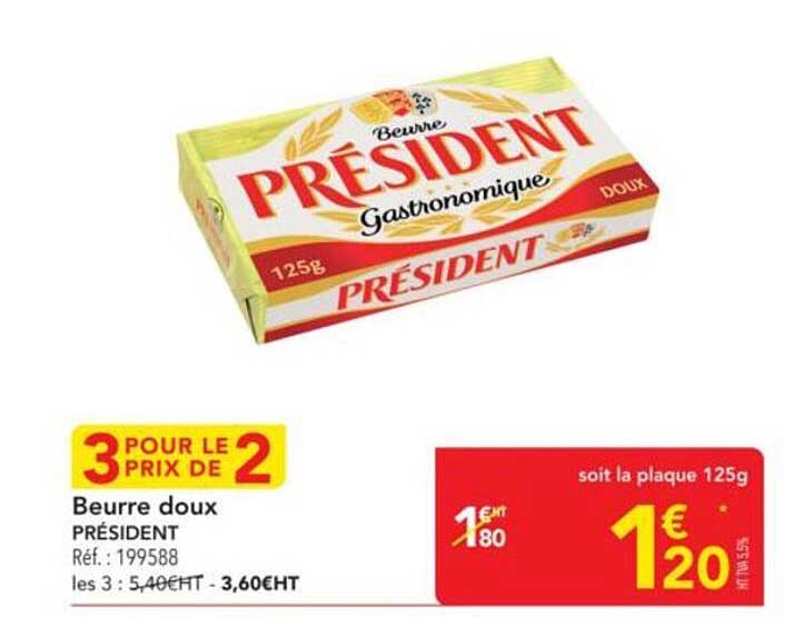 Beurre doux PRÉSIDENT
