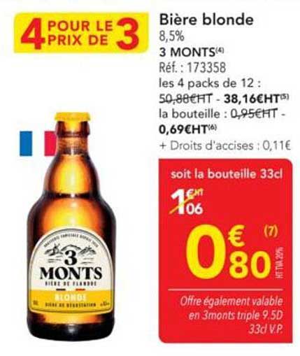 Bière blonde 3 MONTS