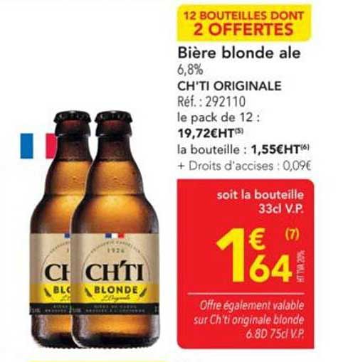Bière blonde ale 6,8% CH'TI ORIGINALE