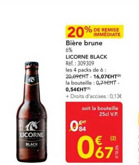 Bière brune 6% LICORNE BLACK