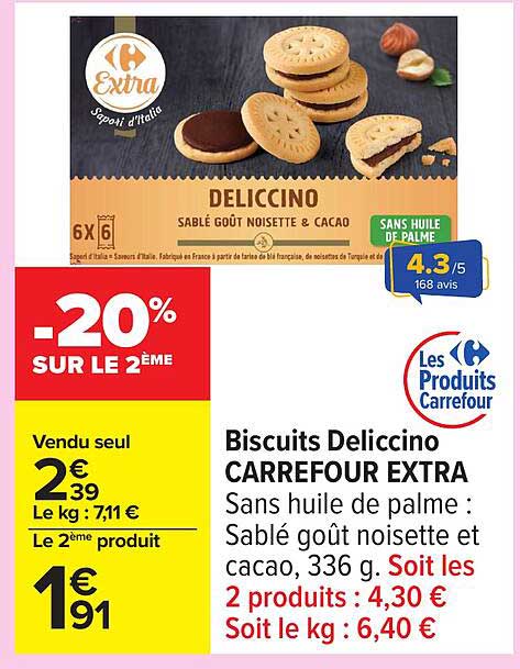 Biscuits Delicccino CARREFOUR EXTRA