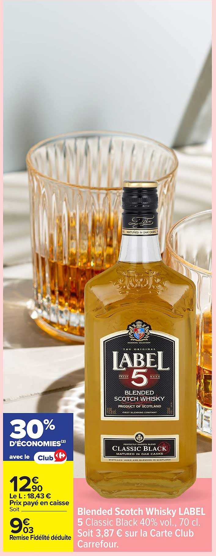 Blended Scotch Whisky LABEL 5 Classic Black 40% vol., 70 cl