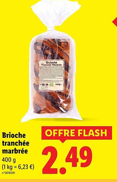Brioche tranchée marbrée