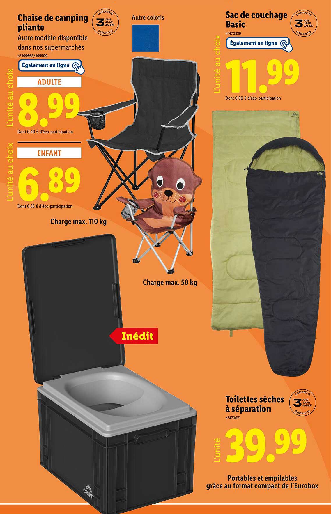 Chaise de camping pliante