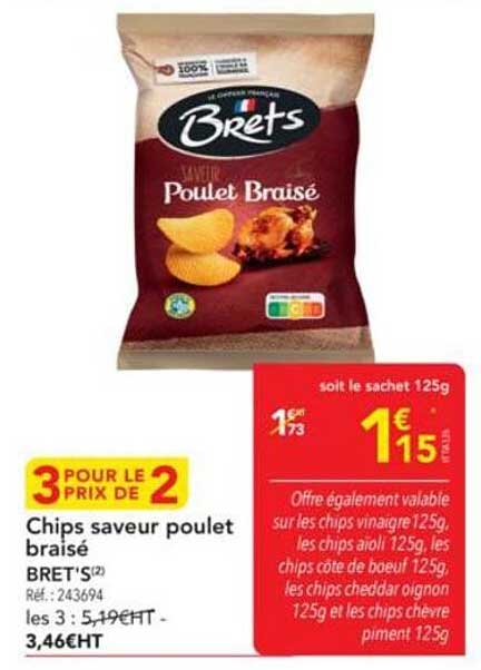 Chips saveur poulet braisé