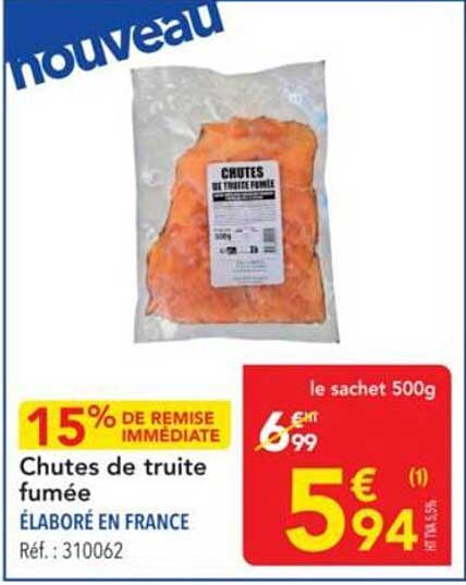 Chutes de truite fumée