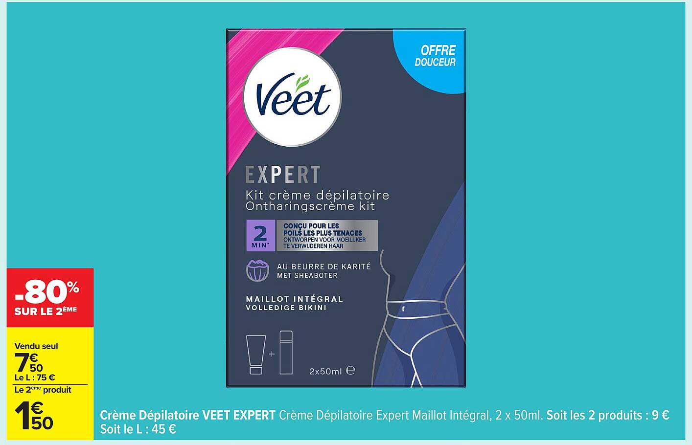 Crème Dépilatoire VEET EXPERT