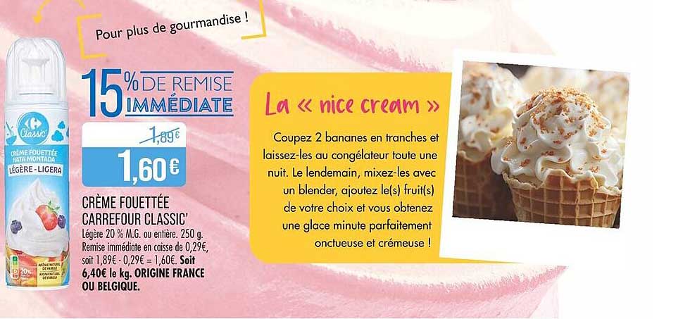 Crème Fouettée  CARREFOUR CLASSIC’