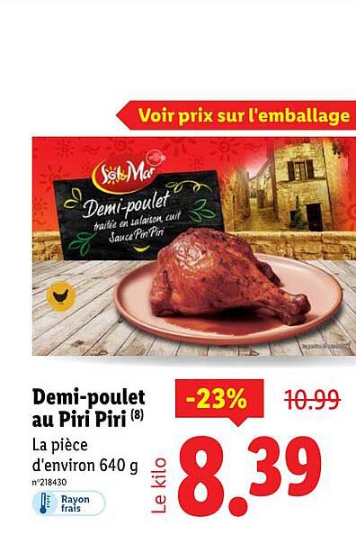 Demi-poulet au Piri Piri