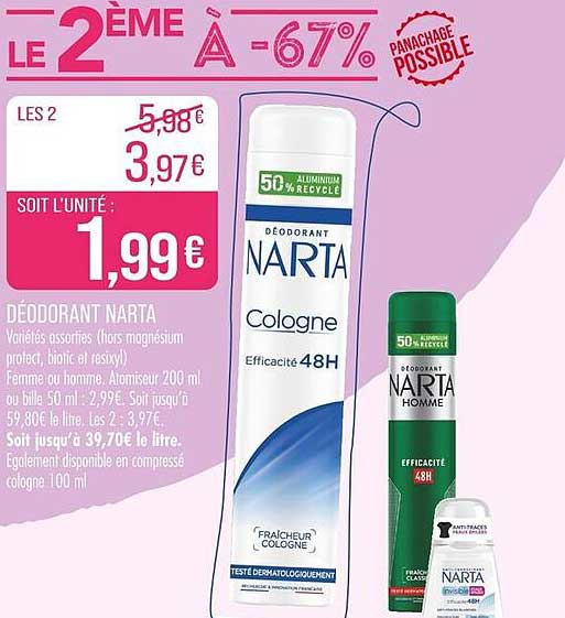 Déodorant Narta - Efficacité 48H