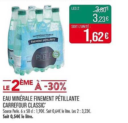EAU MINÉRALE FINEMENT PÉTILLANTE CARREFOUR CLASSIC’
